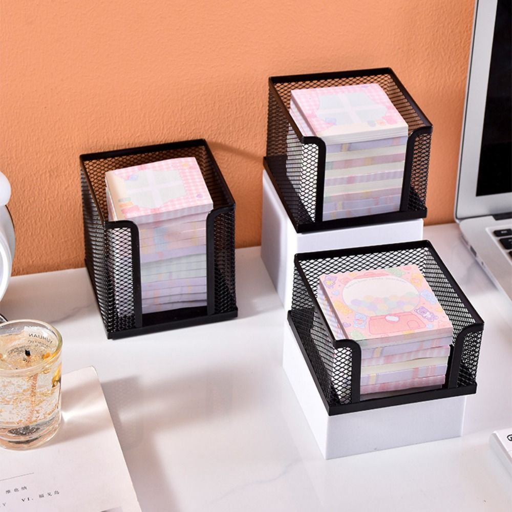 Sticky Note Cube - Siyah örgü kağıt küp Mini hatırlatıcı